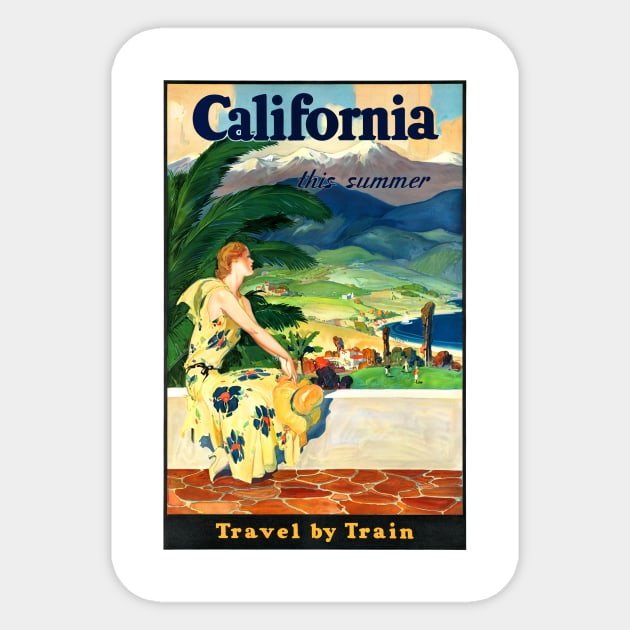 Vintage Travel Poster USACalifornia this summer Sticker by vintagetreasure